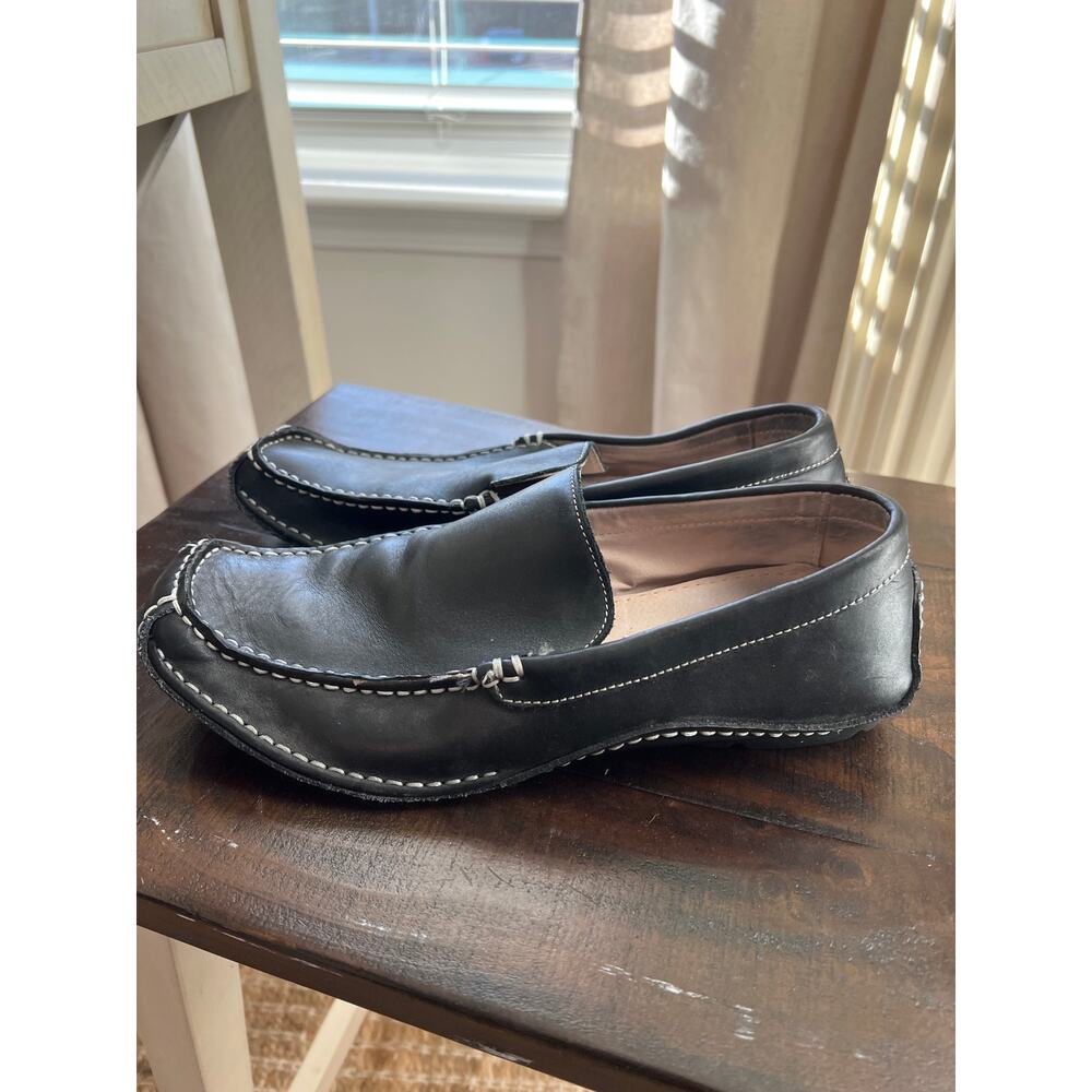 Varese size 10 men’s black square toe loafers shoes